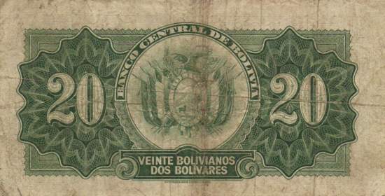 20 Bolivianos L. 20.7.1928